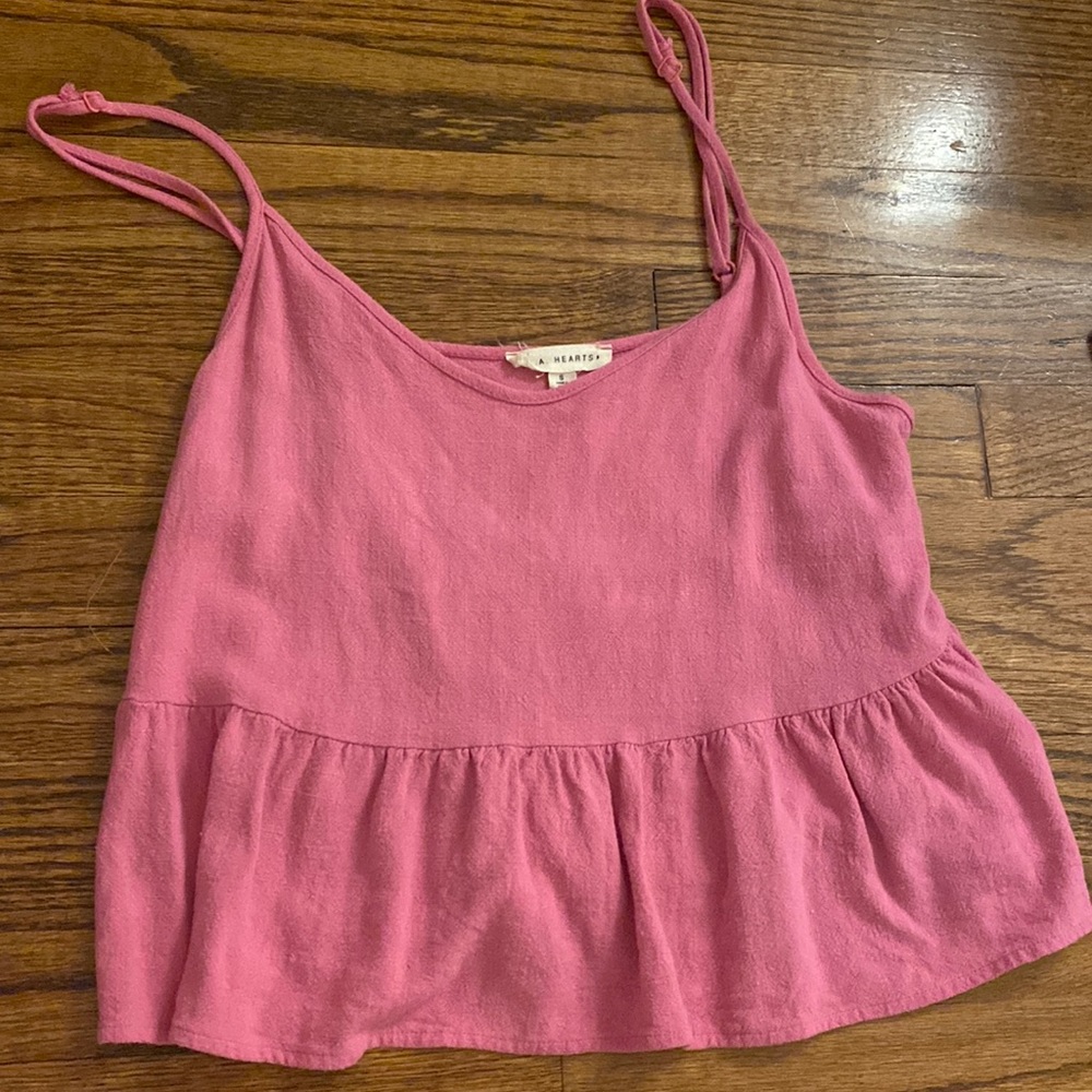 Pacsun pink tank with ruffles